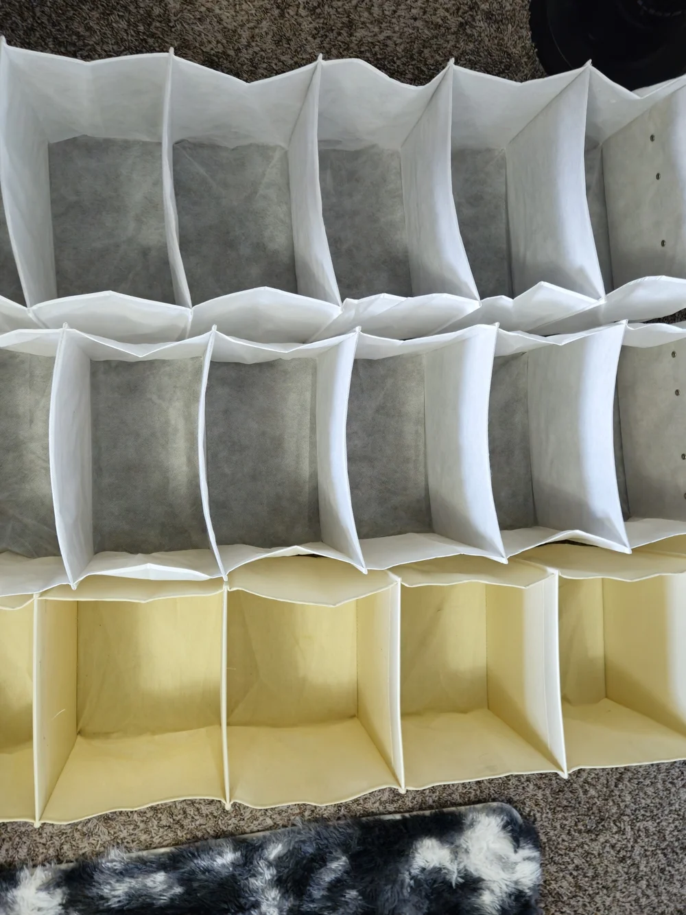 Fabric Hanging Closet Organizer - White and Cream